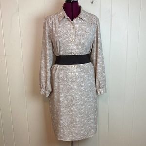 Vintage 80s Button Down Shirt Dress Plus
